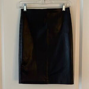 Allsaints Metal Pencil Skirt in Shiny Black